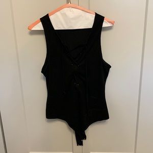 Black Suede bodysuit. Size L